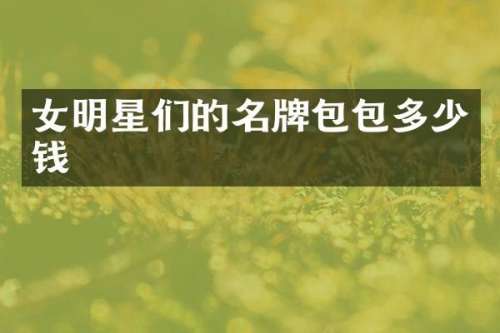 女明星们的名牌包包多少钱