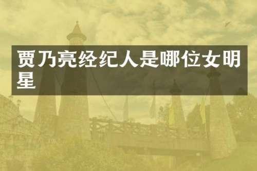 贾乃亮经纪人是哪位女明星