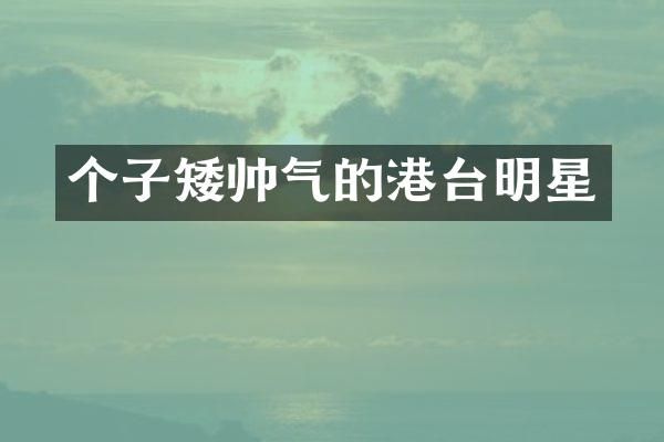 个子矮帅气的港台明星