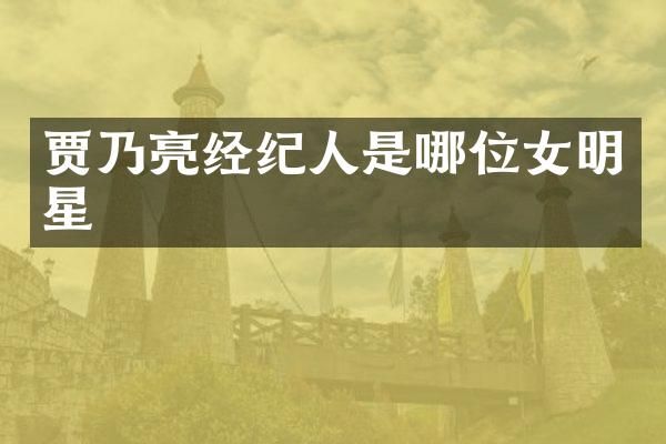贾乃亮经纪人是哪位女明星