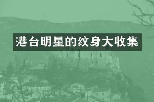 港台明星的纹身大收集