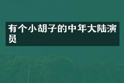 有个小胡子的中年大陆演员