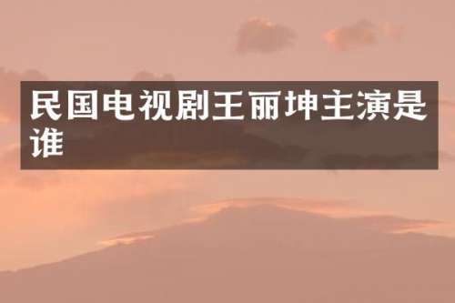 民国电视剧王丽坤主演是谁