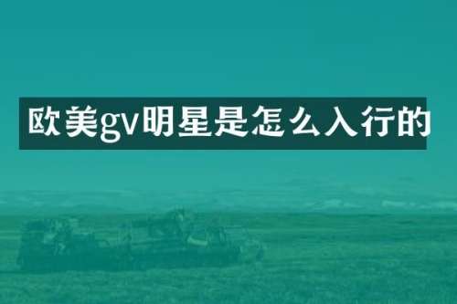欧美gv明星是怎么入行的