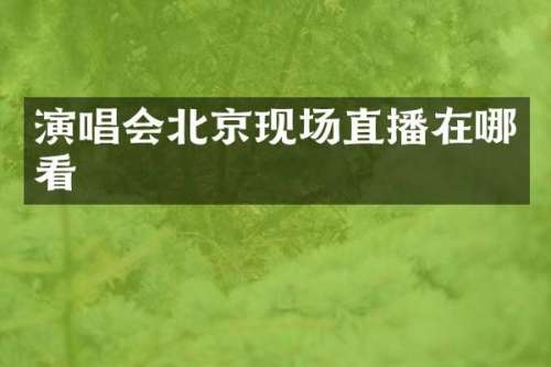 演唱会北京现场直播在哪看