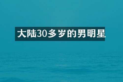 大陆30多岁的男明星