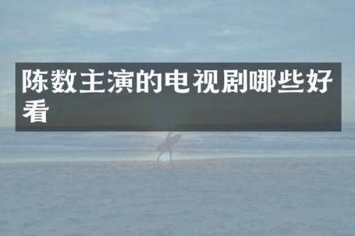 陈数主演的电视剧哪些好看