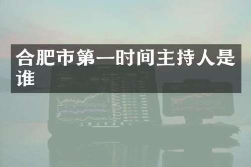 合肥市第一时间主持人是谁