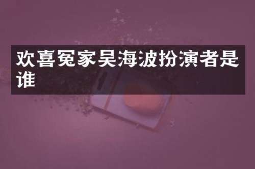 欢喜冤家吴海波扮演者是谁