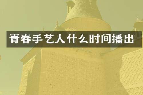 青春手艺人什么时间播出