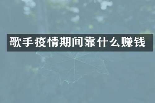 歌手疫情期间靠什么赚钱