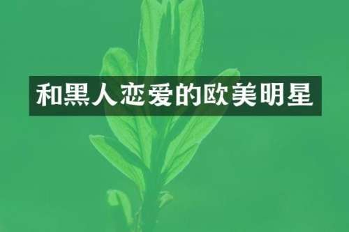 和黑人恋爱的欧美明星