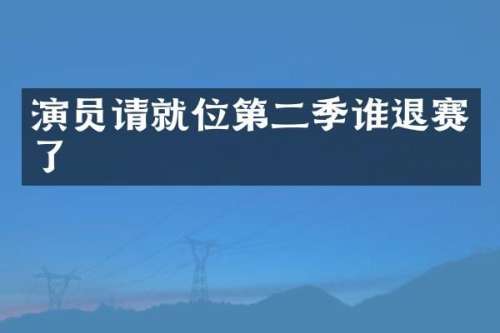 演员请就位第二季谁退赛了