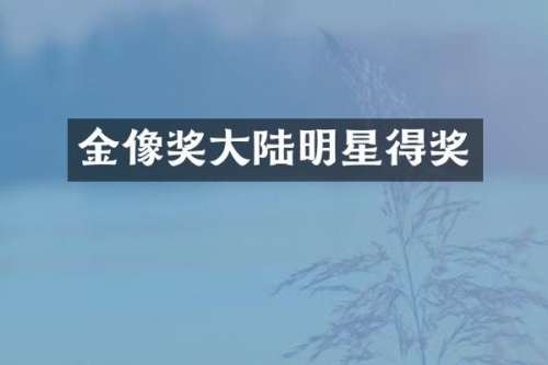 金像奖大陆明星得奖