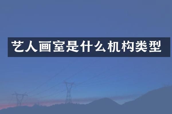艺人画室是什么机构类型