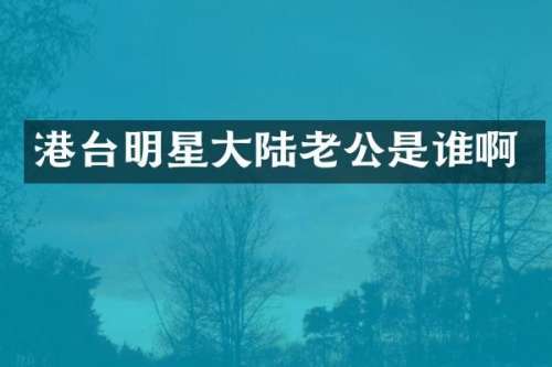 港台明星大陆老公是谁啊
