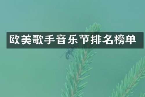 欧美歌手音乐节排名榜单