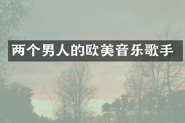 两个男人的欧美音乐歌手