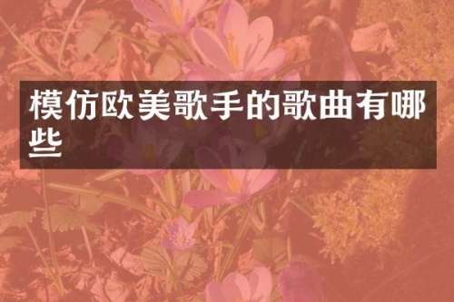模仿欧美歌手的歌曲有哪些