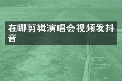 在哪剪辑演唱会视频发抖音