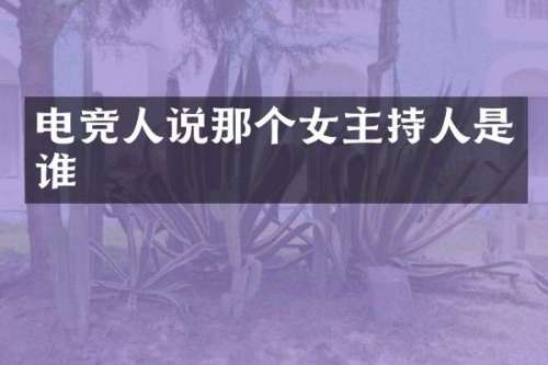 电竞人说那个女主持人是谁