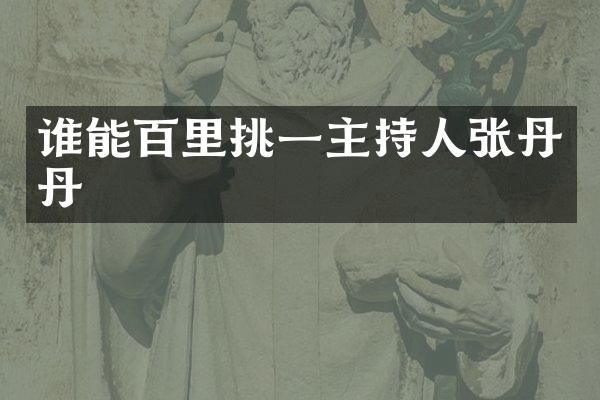 谁能百里挑一主持人张丹丹