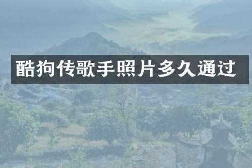 酷狗传歌手照片多久通过