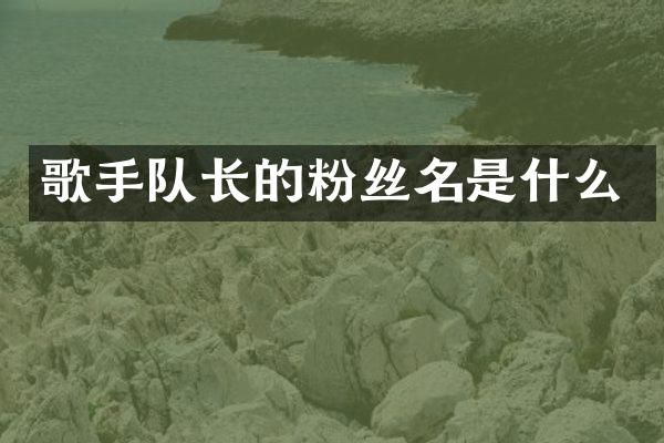 歌手队长的粉丝名是什么