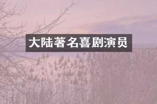 大陆著名喜剧演员