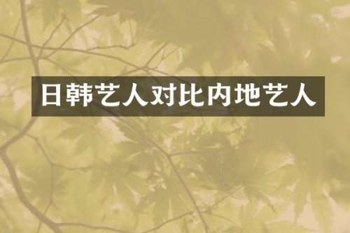 日韩艺人对比内地艺人