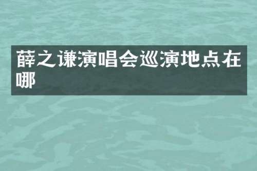 薛之谦演唱会巡演地点在哪