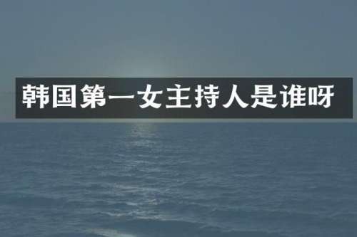 韩国第一女主持人是谁呀