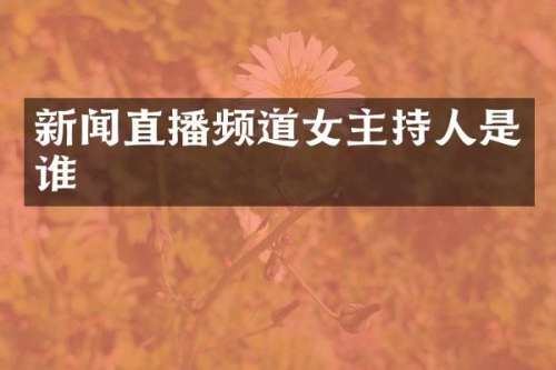 新闻直播频道女主持人是谁