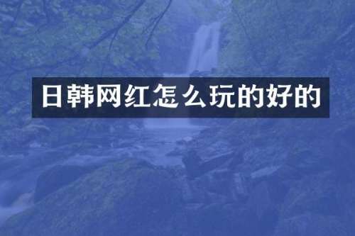 日韩网红怎么玩的好的