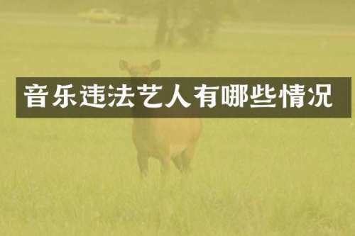 音乐违法艺人有哪些情况