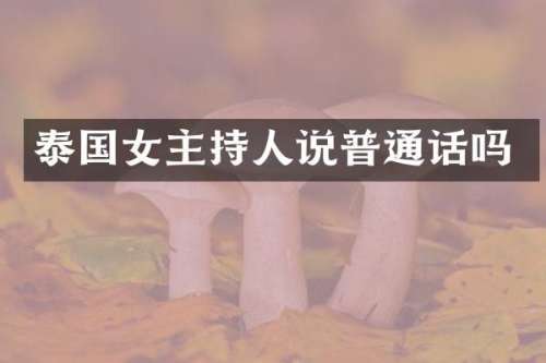 泰国女主持人说普通话吗