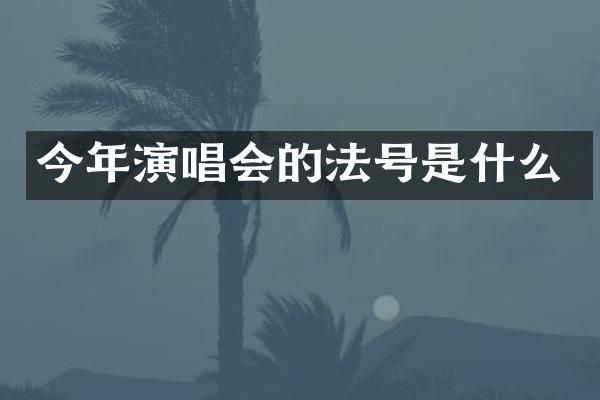 今年演唱会的法号是什么