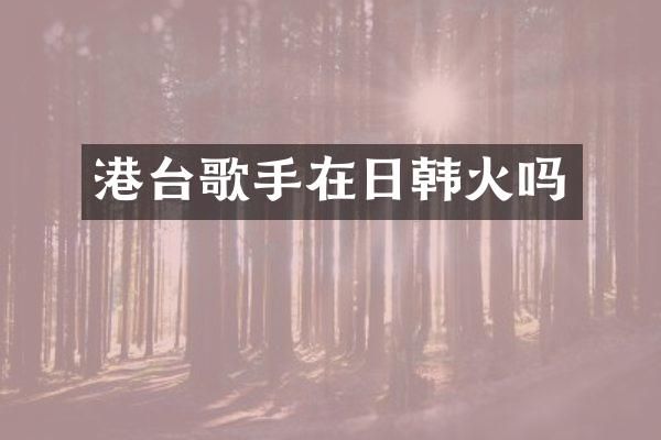 港台歌手在日韩火吗