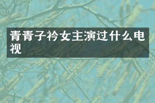 青青子衿女主演过什么电视