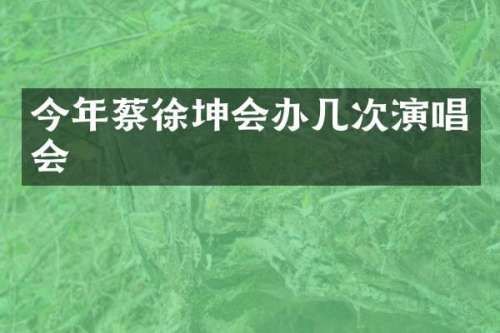 今年蔡徐坤会办几次演唱会