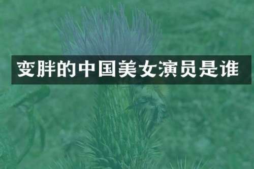 变胖的中国演员是谁
