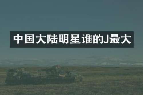 中国大陆明星谁的J最大