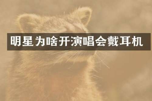 明星为啥开演唱会戴耳机