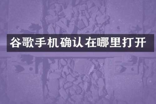 谷歌手机确认在哪里打开