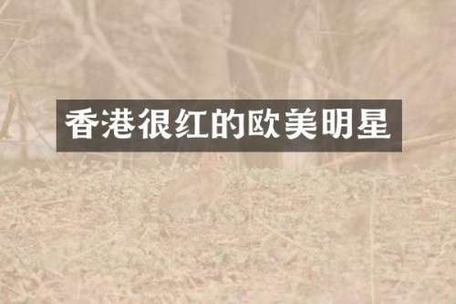 香港很红的欧美明星