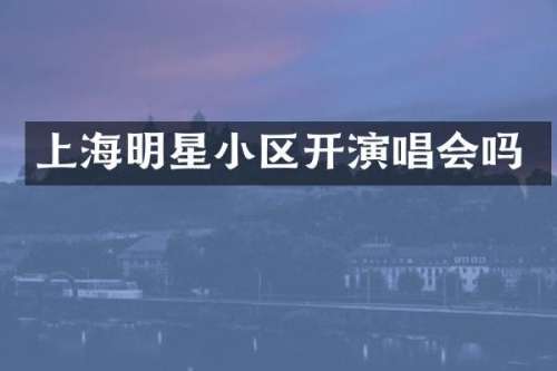 上海明星小区开演唱会吗