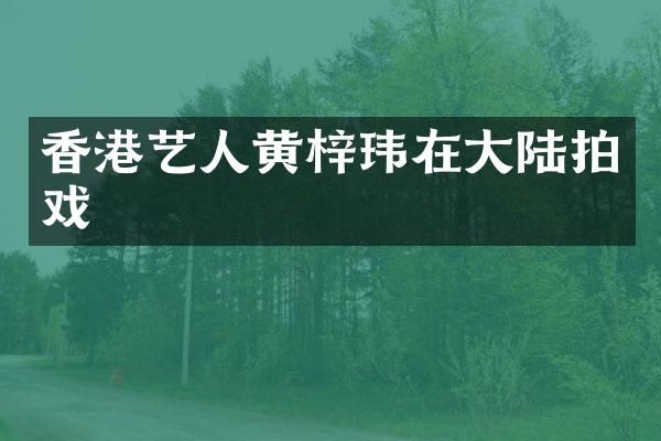 香港艺人黄梓玮在大陆拍戏