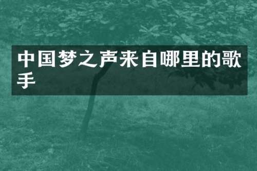 中国梦之声来自哪里的歌手