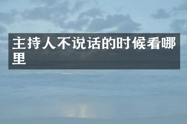 主持人不说话的时候看哪里