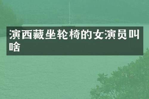 演西藏坐轮椅的女演员叫啥